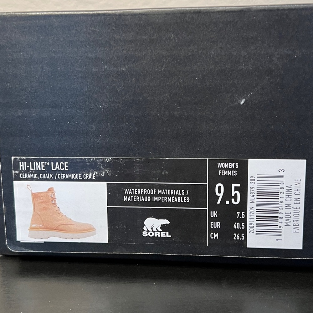 SOREL | NWT Hi-Line Lace Boot - Size 9.5 - Waterproof Ceramic Chalk Tan Cream - Picture 5 of 16